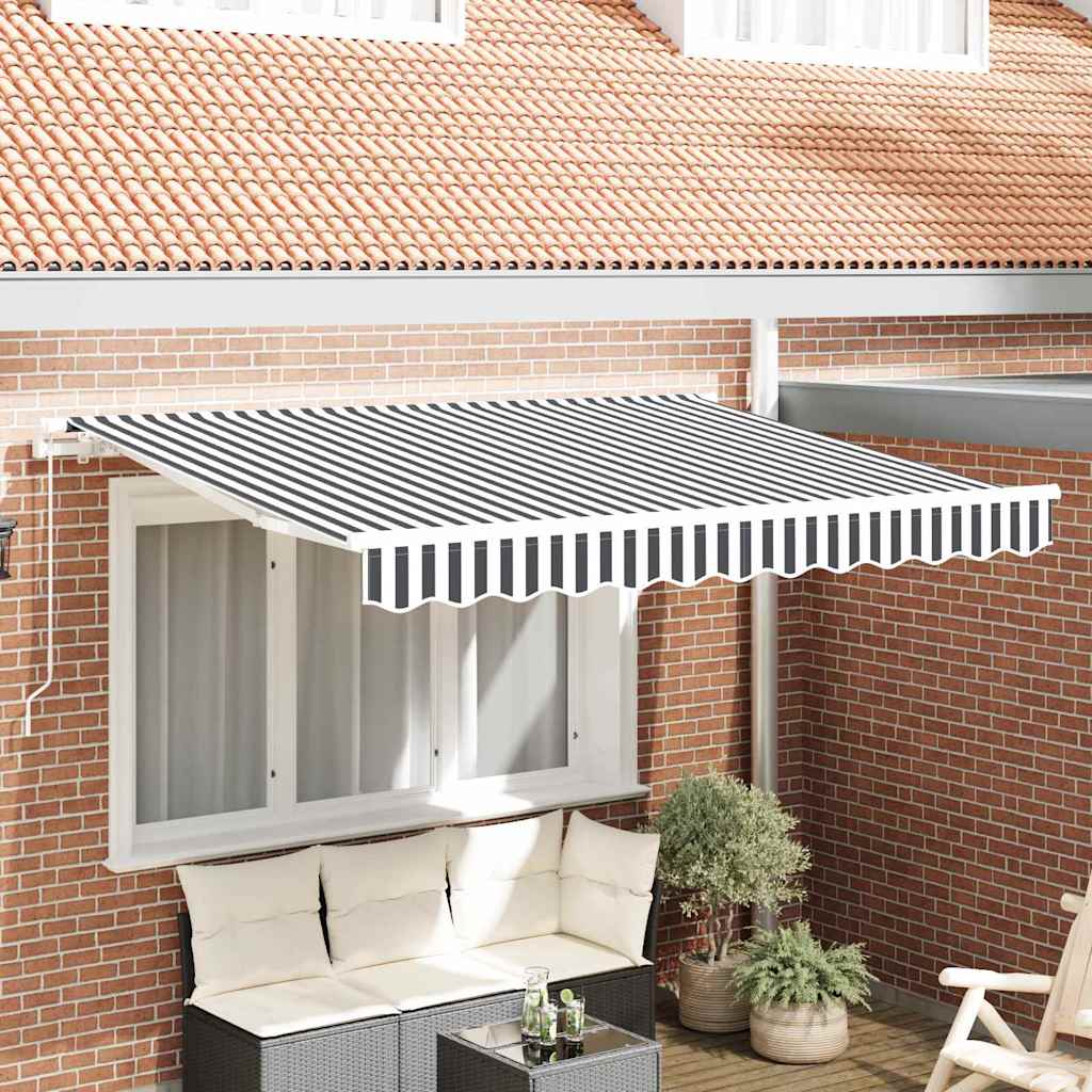 Telo di ricambio per tenda da sole Antracite e Bianco 3,5 x 2 m