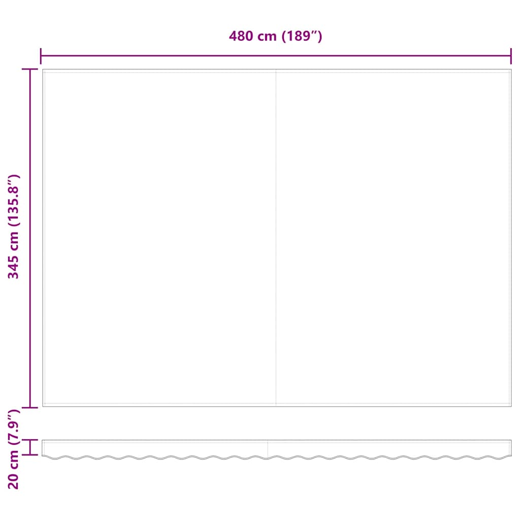 Telo di ricambio per tenda da sole Beige 5 × 3,5 m Poliestere