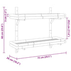 Scaffale da parete Marrone 75 x 26 x 60 cm Bambù