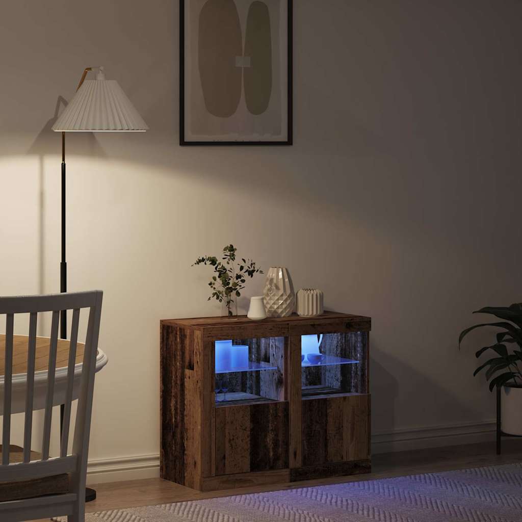 Madia LED 2 pcs Legno vecchio 41 x 37 x 67 cm Legno multistrato