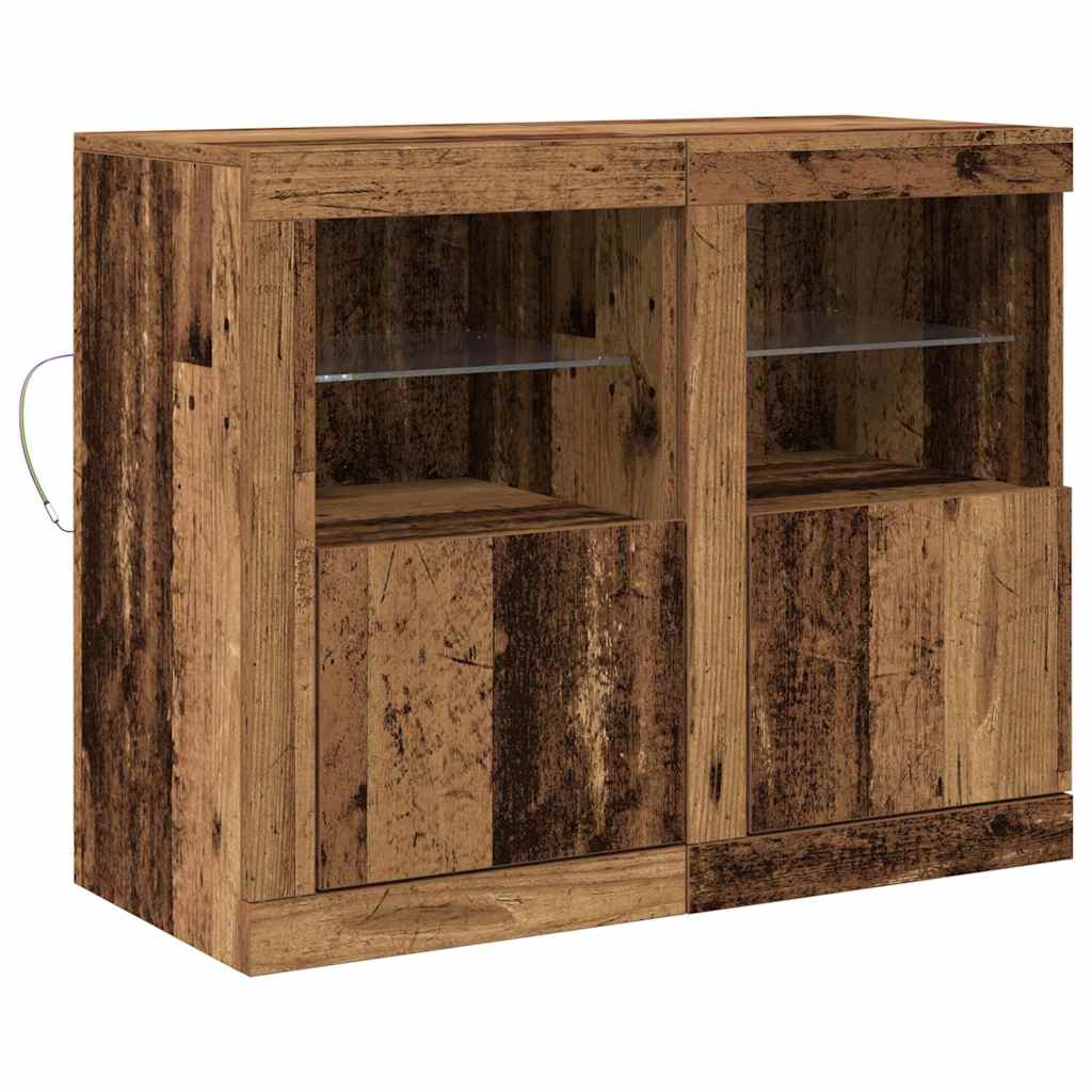 Madia LED 2 pcs Legno vecchio 41 x 37 x 67 cm Legno multistrato
