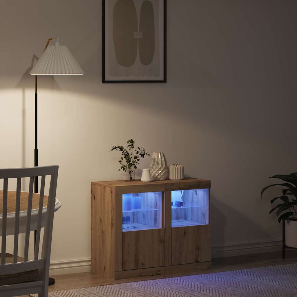 Madia LED 2 pcs Rovere artigianale 41 x 37 x 67 cm