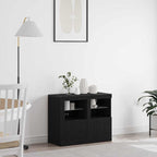 Madia LED 2 pcs Rovere Nero 41 x 37 x 67 cm Legno multistrato