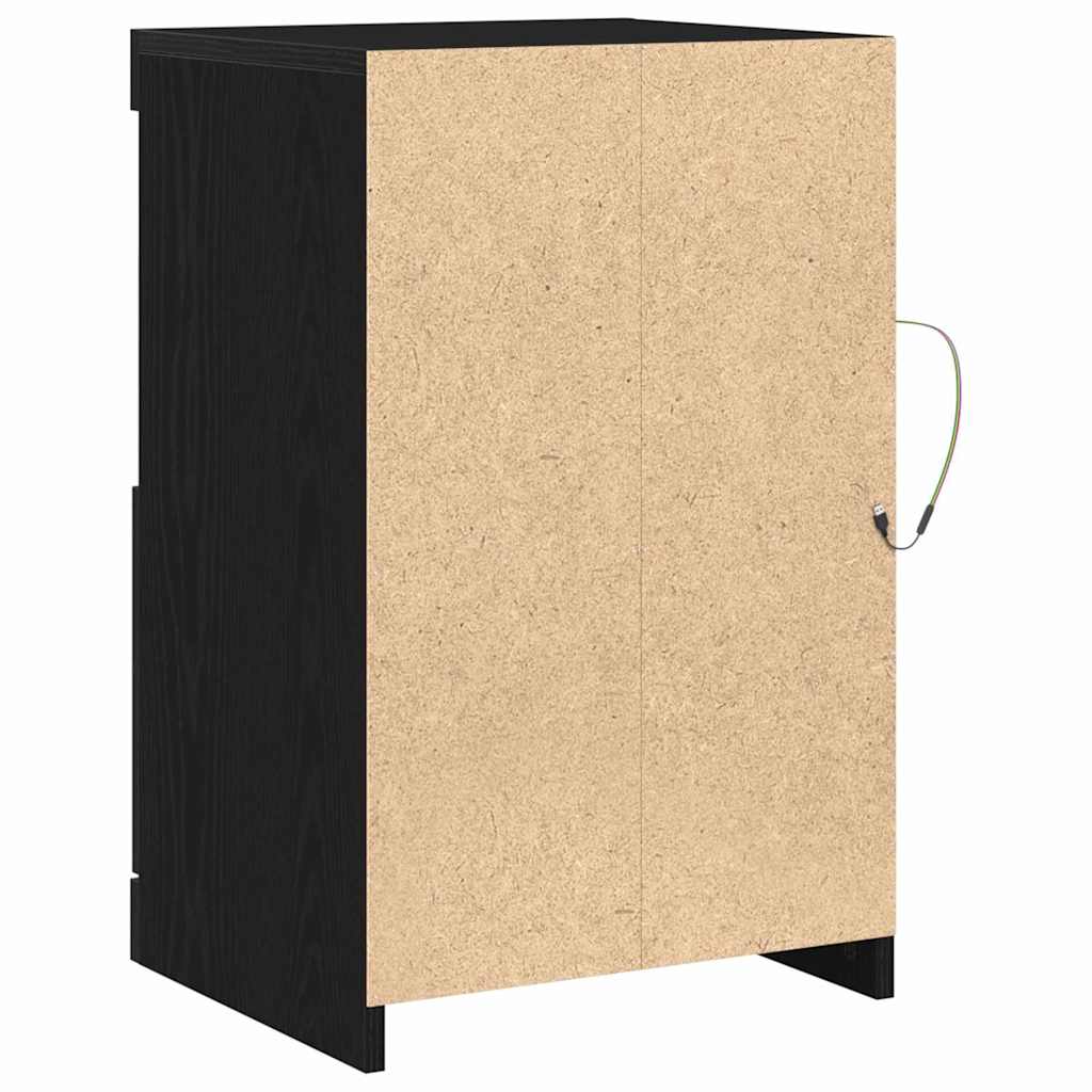 Madia LED 2 pcs Rovere Nero 41 x 37 x 67 cm Legno multistrato