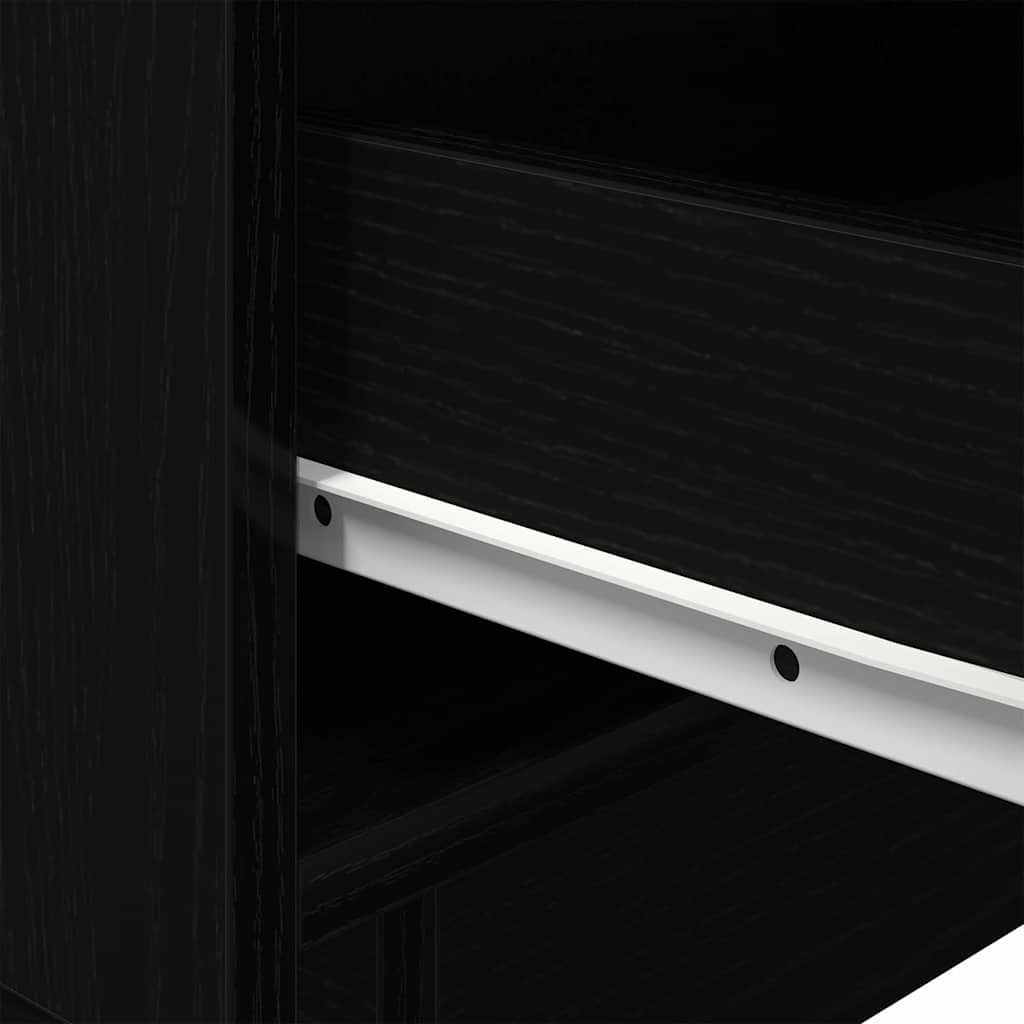 Armadio da Notte Rovere Nero 45 x 40 x 55 cm Legno multistrato