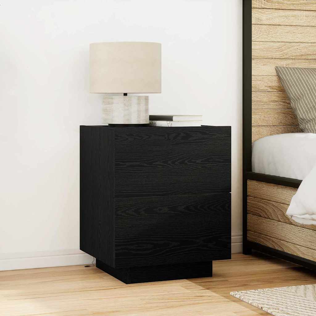 Armadio da Notte Rovere Nero 45 x 40 x 55 cm Legno multistrato