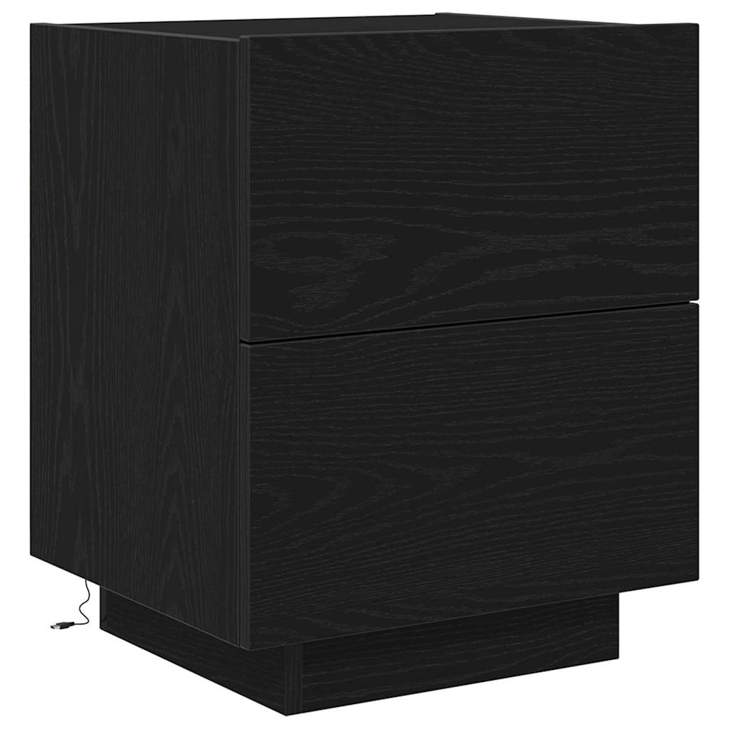 Armadio da Notte Rovere Nero 45 x 40 x 55 cm Legno multistrato