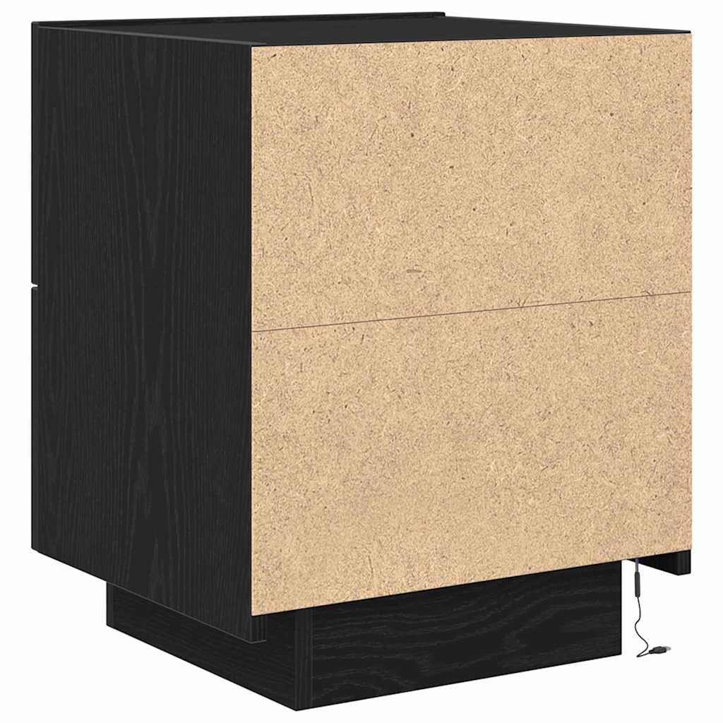 Armadio da Notte Rovere Nero 45 x 40 x 55 cm Legno multistrato