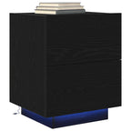 Armadio da Notte Rovere Nero 45 x 40 x 55 cm Legno multistrato