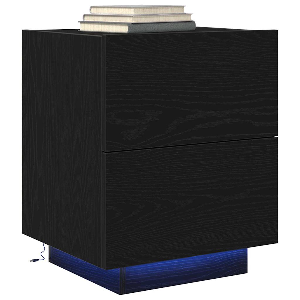 Armadio da Notte Rovere Nero 45 x 40 x 55 cm Legno multistrato