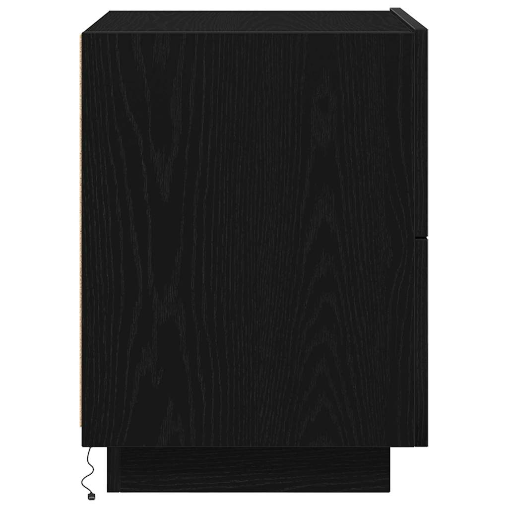 Armadio da Notte Rovere Nero 45 x 40 x 55 cm Legno multistrato