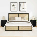 Armadio da Notte con cassetto 2 pcs Rovere Nero 45 x 40 x 55 cm