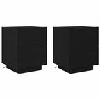 Armadio da Notte con cassetto 2 pcs Rovere Nero 45 x 40 x 55 cm
