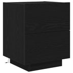 Armadio da Notte con cassetto 2 pcs Rovere Nero 45 x 40 x 55 cm