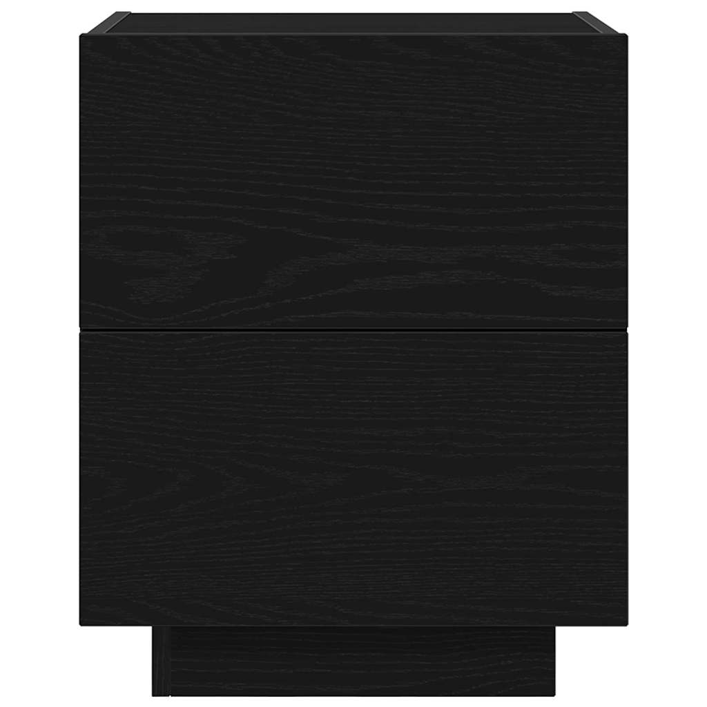 Armadio da Notte con cassetto 2 pcs Rovere Nero 45 x 40 x 55 cm