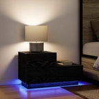 Armadio da Notte con cassetto Rovere Nero 70 x 36 x 40,5 cm