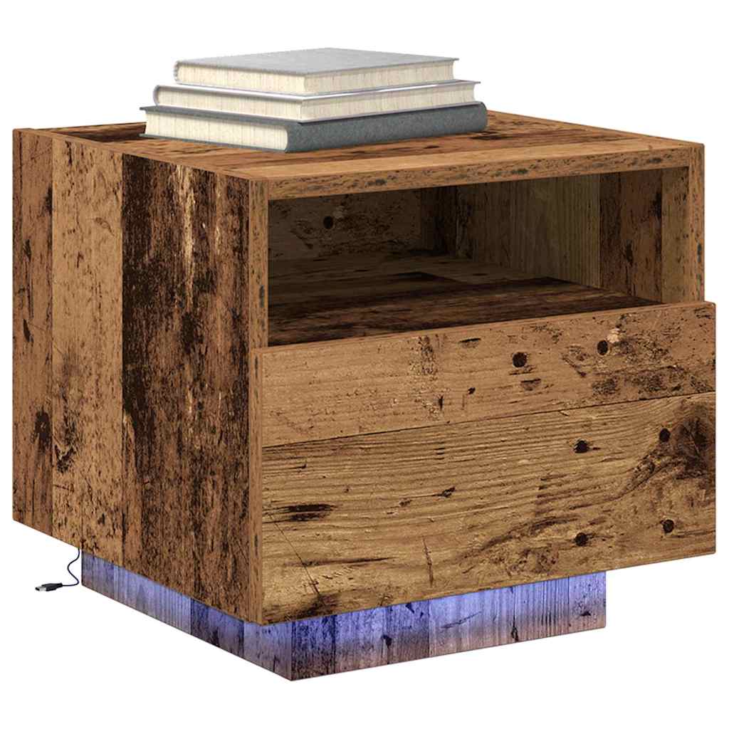 Armadio da Notte con cassetto Legno vecchio 40 x 39 x 37 cm