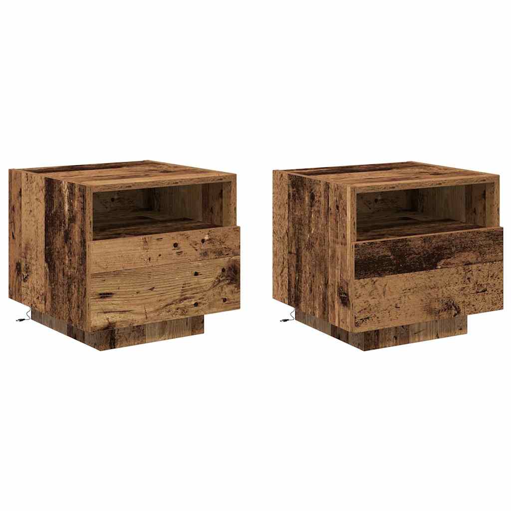 Armadio da Notte 2 pcs Legno vecchio 40 x 39 x 37 cm