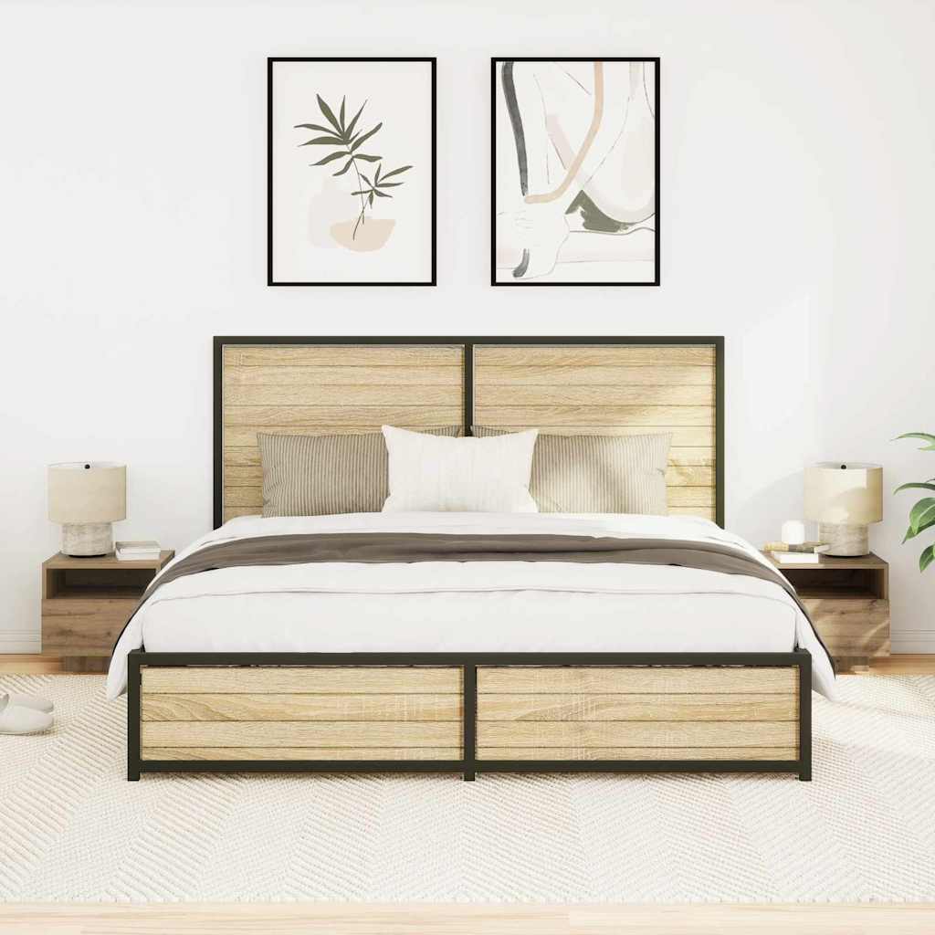Armadio da Notte 2 pcs Rovere artigianale 40 x 39 x 37 cm
