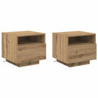 Armadio da Notte 2 pcs Rovere artigianale 40 x 39 x 37 cm