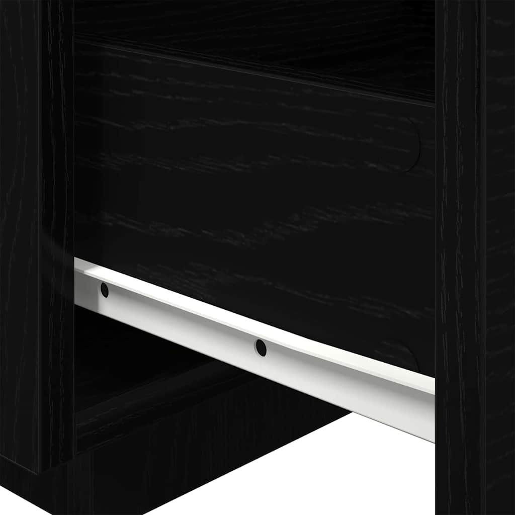 Armadio da Notte Rovere Nero 40 x 39 x 37 cm Legno multistrato
