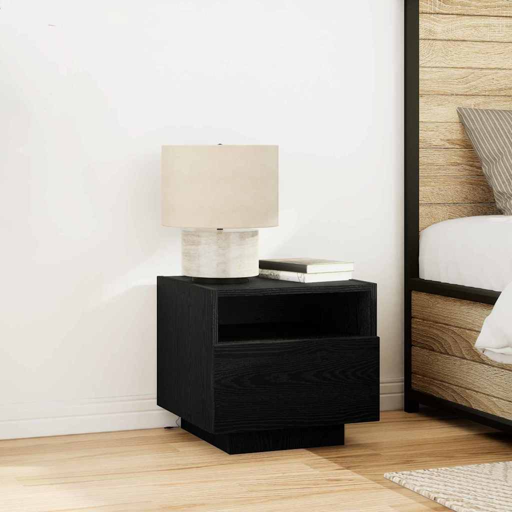 Armadio da Notte Rovere Nero 40 x 39 x 37 cm Legno multistrato