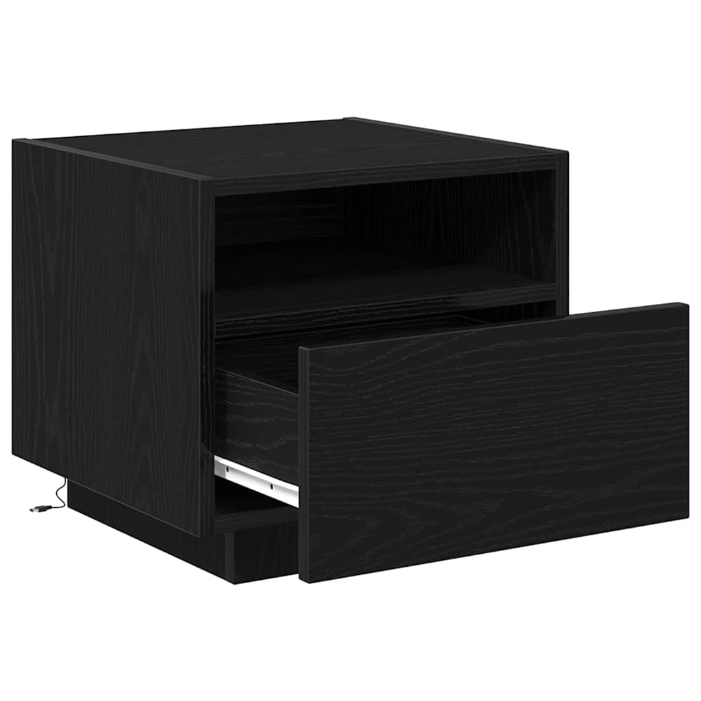 Armadio da Notte Rovere Nero 40 x 39 x 37 cm Legno multistrato