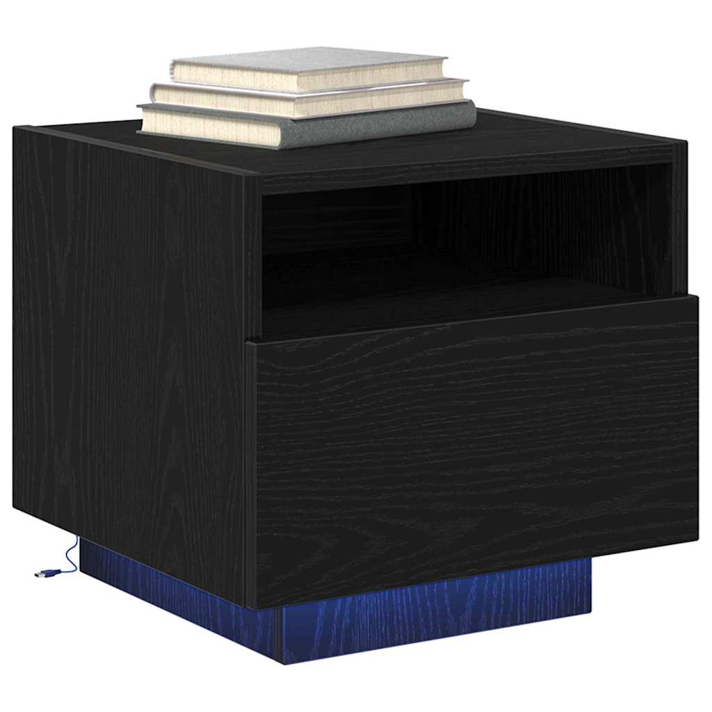 Armadio da Notte Rovere Nero 40 x 39 x 37 cm Legno multistrato