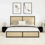Armadio da Notte con cassetto 2 pcs Rovere Nero 40 x 39 x 37 cm