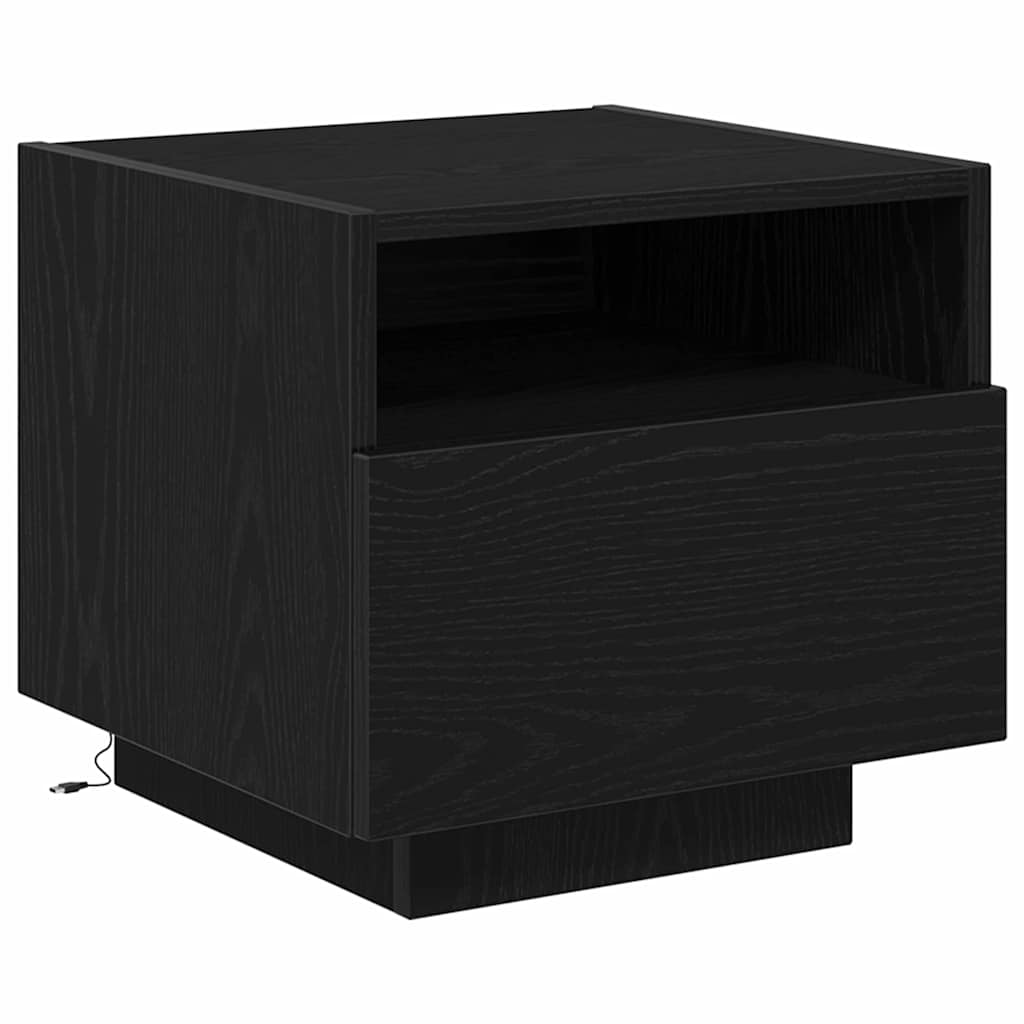 Armadio da Notte con cassetto 2 pcs Rovere Nero 40 x 39 x 37 cm
