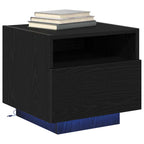 Armadio da Notte con cassetto 2 pcs Rovere Nero 40 x 39 x 37 cm