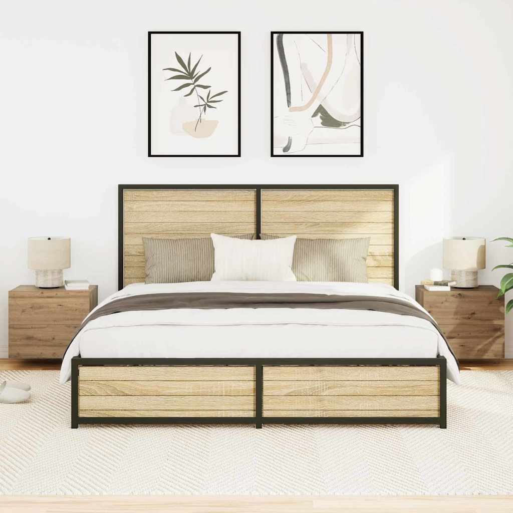 Armadio da Notte 2 pcs Rovere artigianale 50 x 39 x 41 cm