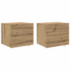 Armadio da Notte 2 pcs Rovere artigianale 50 x 39 x 41 cm