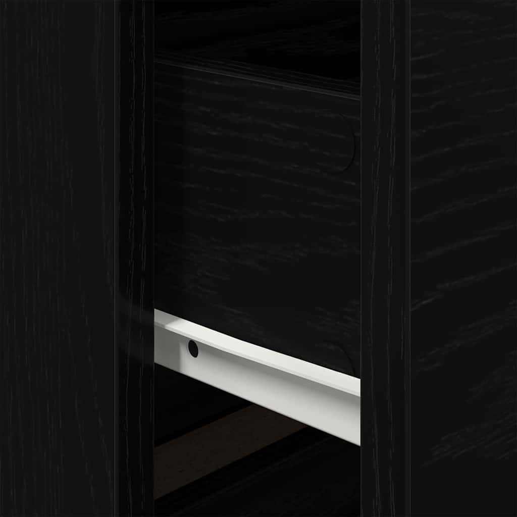 Armadio da Notte Rovere Nero 50 x 39 x 41 cm Legno multistrato