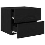Armadio da Notte Rovere Nero 50 x 39 x 41 cm Legno multistrato