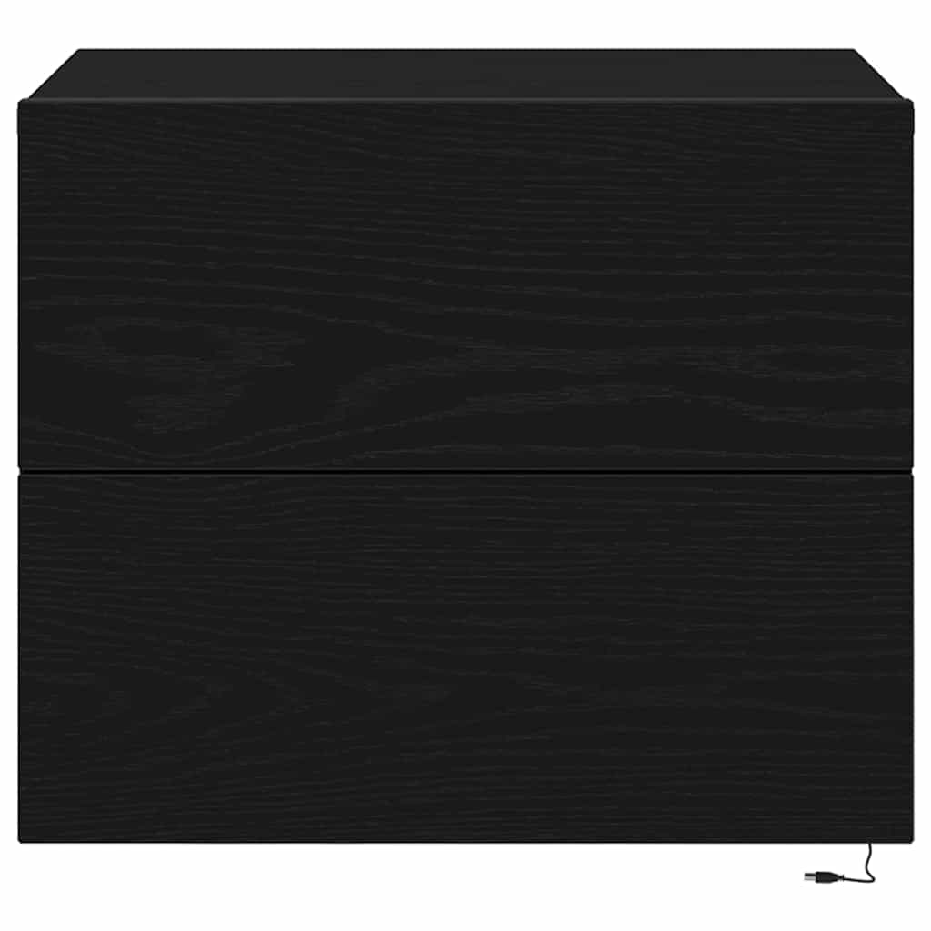 Armadio da Notte Rovere Nero 50 x 39 x 41 cm Legno multistrato