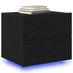 Armadio da Notte Rovere Nero 50 x 39 x 41 cm Legno multistrato