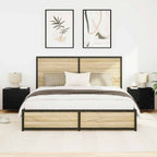 Armadio da Notte con cassetto 2 pcs Rovere Nero 50 x 39 x 41 cm