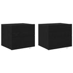 Armadio da Notte con cassetto 2 pcs Rovere Nero 50 x 39 x 41 cm