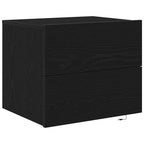 Armadio da Notte con cassetto 2 pcs Rovere Nero 50 x 39 x 41 cm
