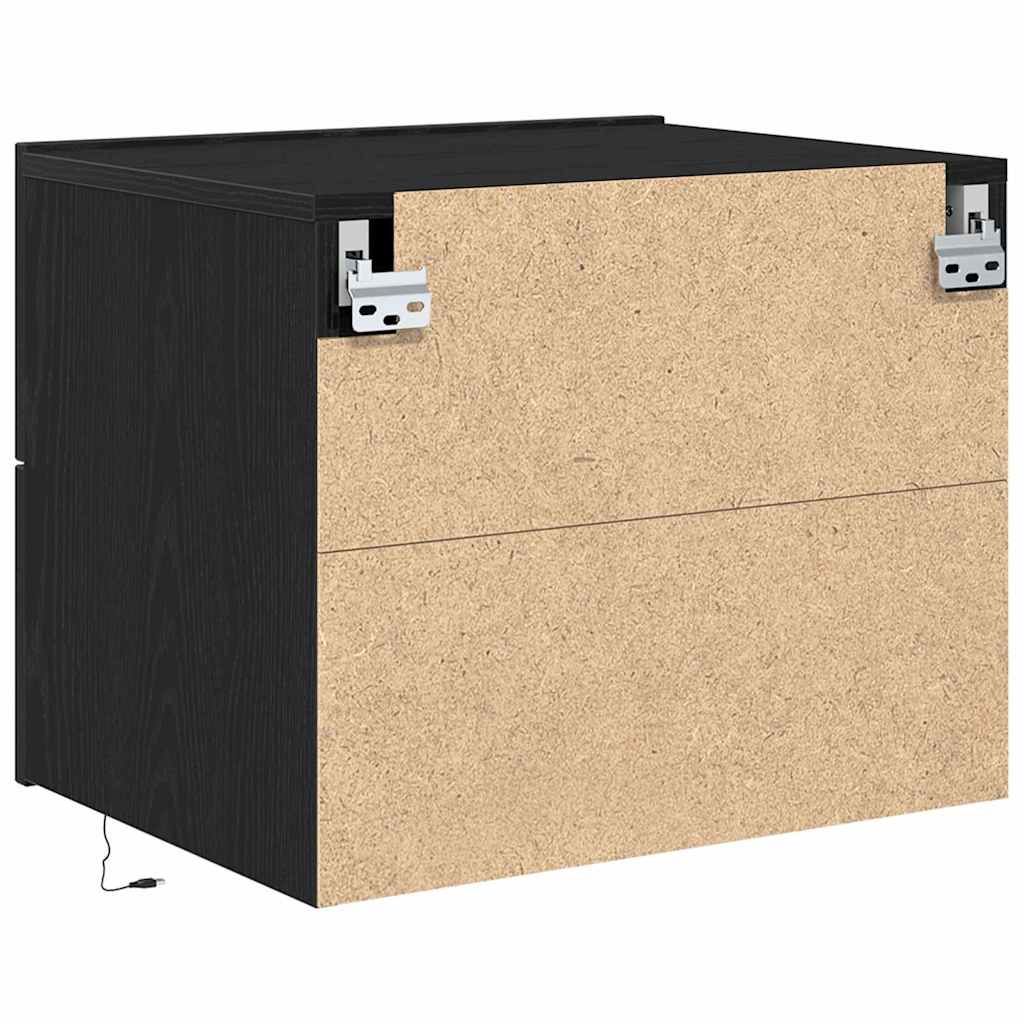 Armadio da Notte con cassetto 2 pcs Rovere Nero 50 x 39 x 41 cm