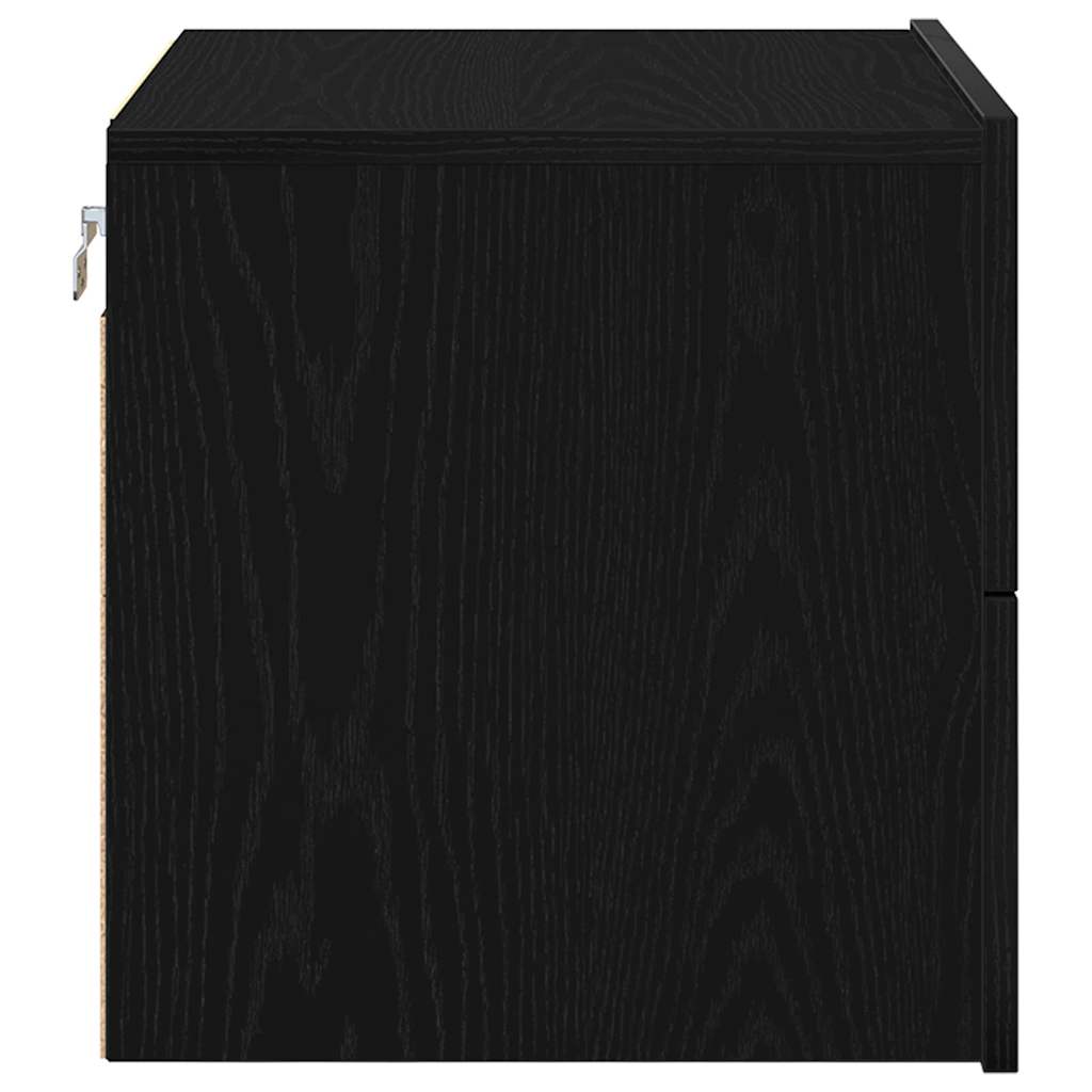 Armadio da Notte con cassetto 2 pcs Rovere Nero 50 x 39 x 41 cm