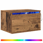 Mobiletto da comodino a parete con cassetto 2 pcs Legno vecchio