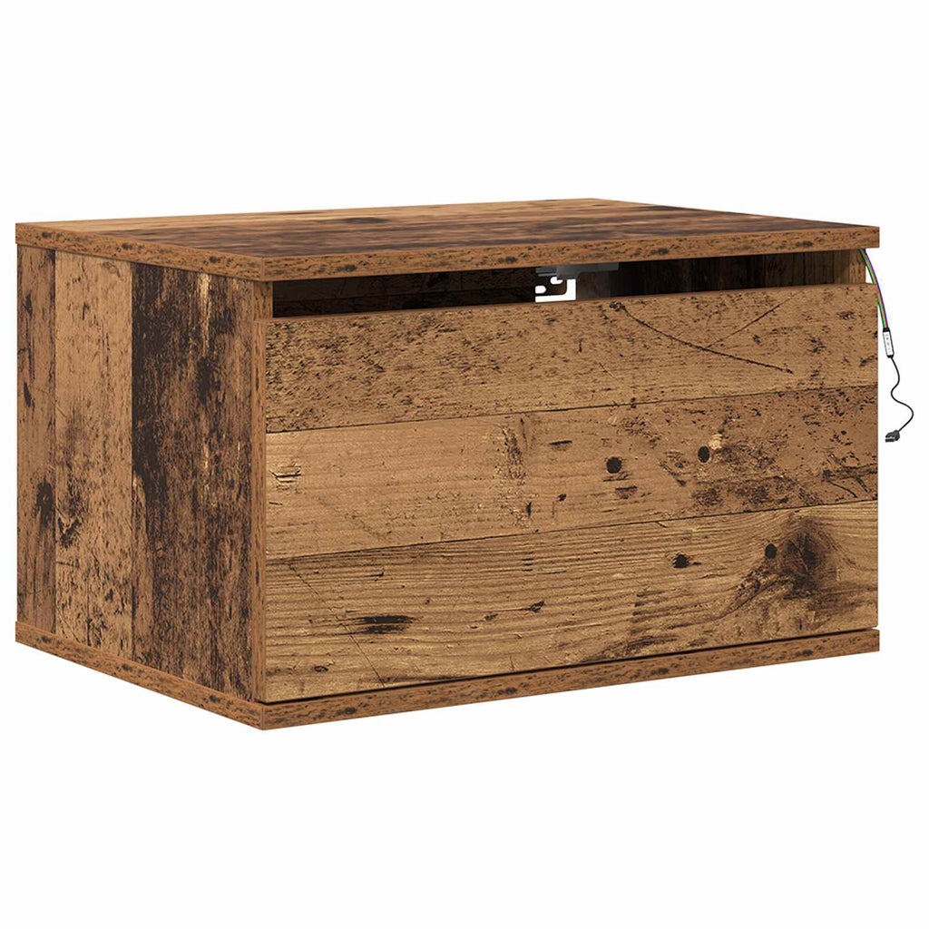 Mobiletto da comodino a parete con cassetto 2 pcs Legno vecchio