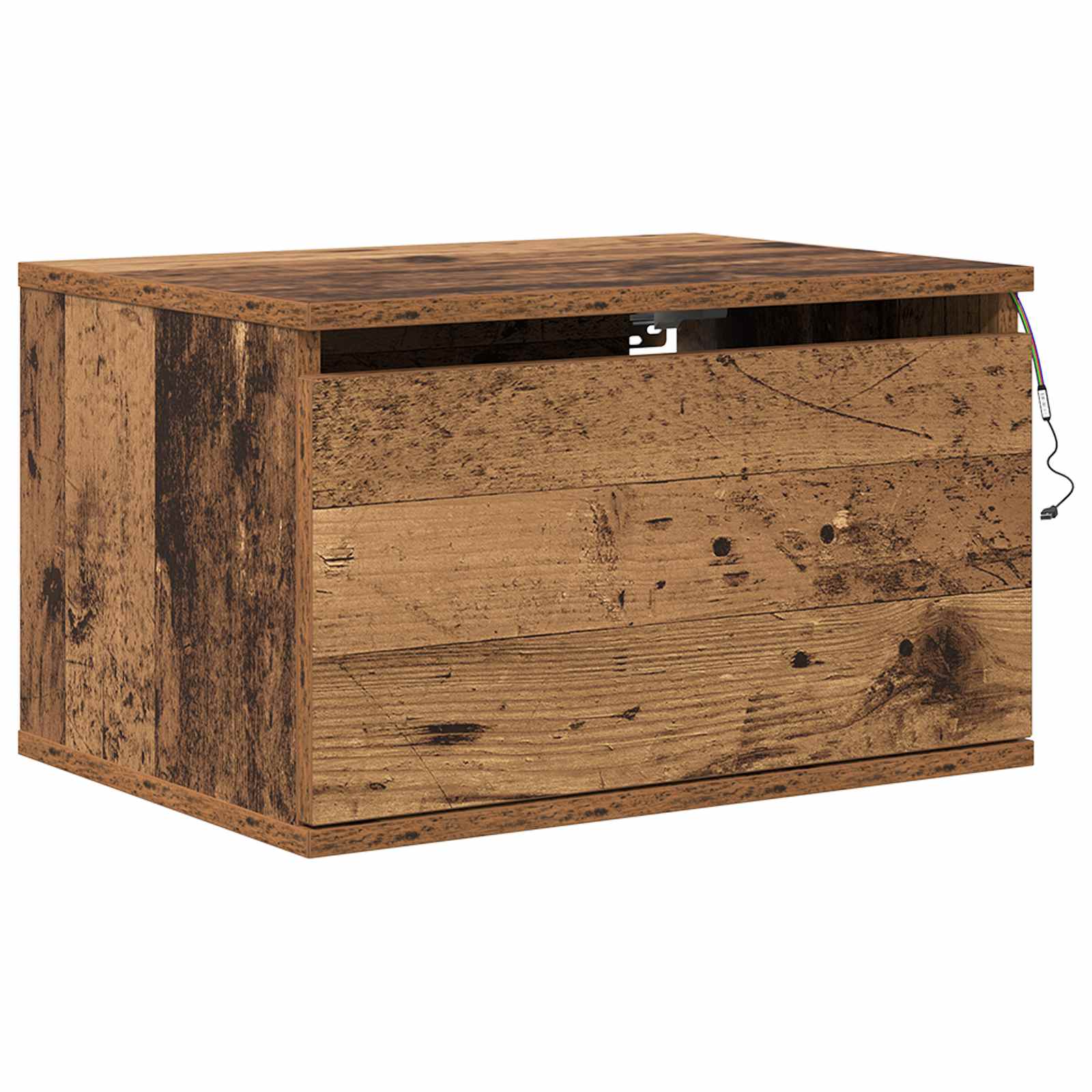 Mobiletto da comodino a parete con cassetto 2 pcs Legno vecchio
