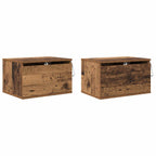 Mobiletto da comodino a parete con cassetto 2 pcs Legno vecchio