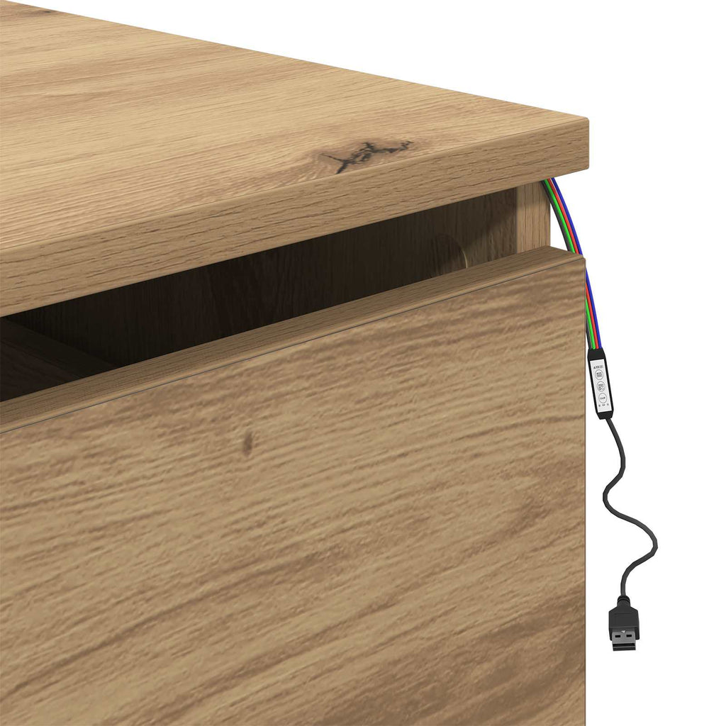 Mobiletto da comodino a parete con cassetto Rovere artigianale