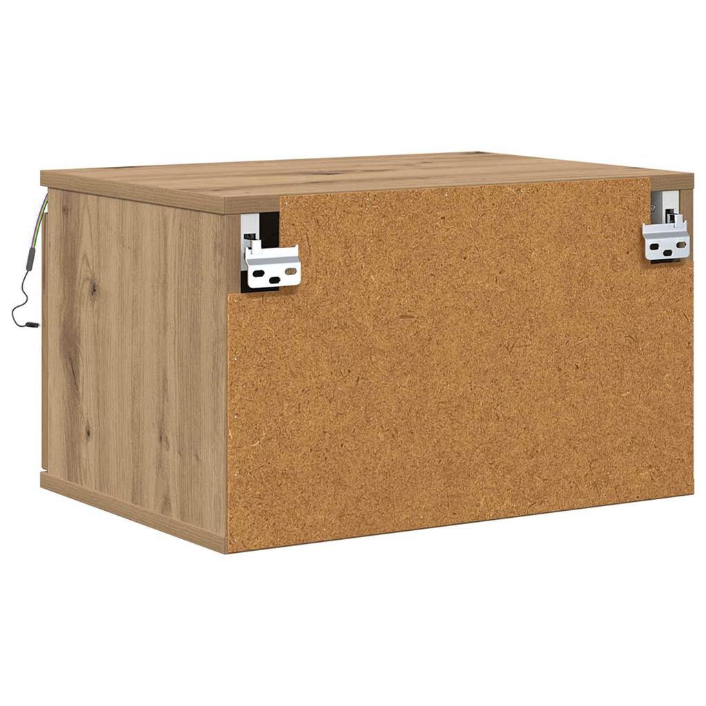 Mobiletto da comodino a parete con cassetto Rovere artigianale