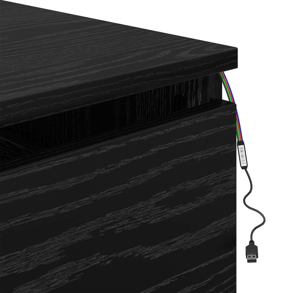Mobiletto da comodino a parete Rovere Nero 50 x 36 x 30 cm