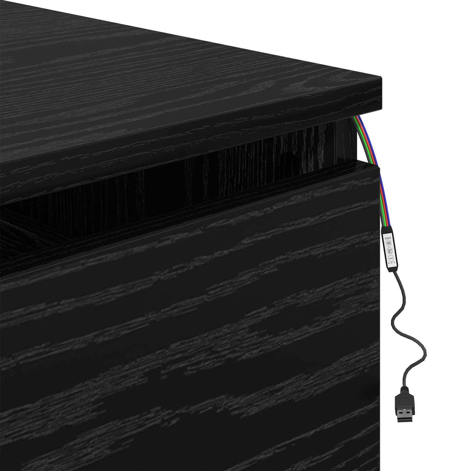 Mobiletto da comodino a parete Rovere Nero 50 x 36 x 30 cm